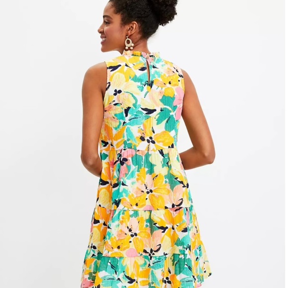 Loft Floral Tiered Dress Sz. Small Tall NWT - Picture 2 of 3